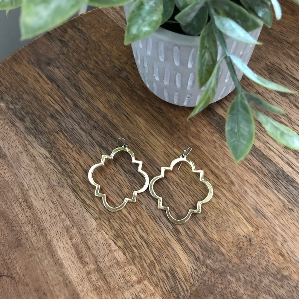 Francesca gold colored geometric hanging earrings